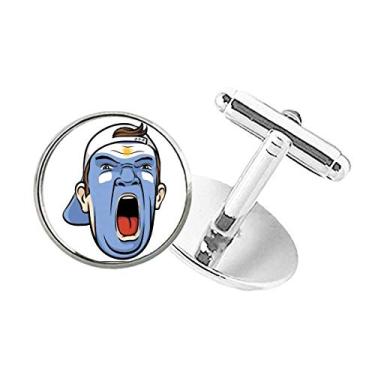 Imagem de DIYthinker Abotoaduras Argentina para maquiagem facial gritante com botão redondo