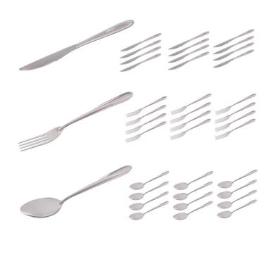Imagem de Jogo 36 Talheres Garfo Colher Faca Inox Polido Luxo