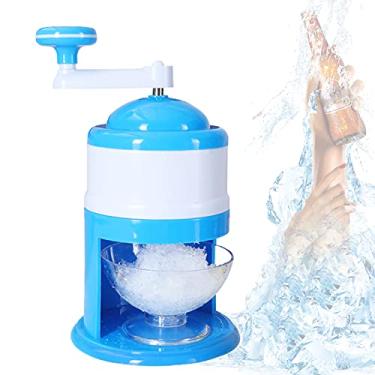 Imagem de Triturador de gelo portátil, máquina de barbear gelo manivela com copo de suavidade, lâmina de gelo de aço inoxidável, material ABS de grau alimentar, barbeador de gelo manual para bebidas frias, Smoothie de frutas
