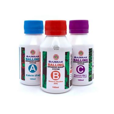 Imagem de Kit Barrak Balling Nano 100Ml Ca Mg Kh Aquario Marinho