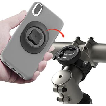 Imagem de sincetop Suporte de telefone para bicicleta, suporte de telefone para motocicleta/bicicleta de liberação rápida - Suporte de telefone com haste de alumínio robusto para MTB/montanha/bicicleta de