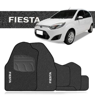 Imagem de Jogo Tapete Carpete Automotivo Fiesta Rocam 2002 a 2014 5 Peças Grafite Bordado