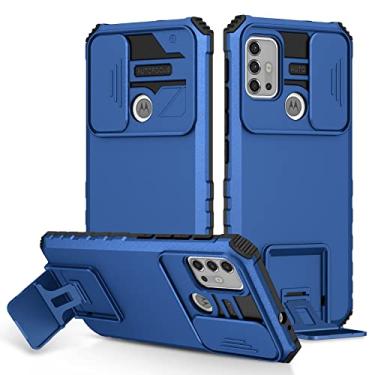 Imagem de Painel traseiro compatível com Motorola Moto G10 Power Case Selfie Hard Phone Holder à prova de choque compatível com Motorola G30 G20 G 10 20 30 capa (azul, Moto G20)