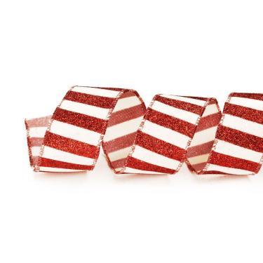 Imagem de Fita Natalina Veludo C/listr Bc/vrm 1un 6,3cmx9,14mt 1693857