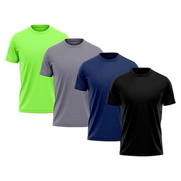 Imagem de Kit 4 Camisetas Masculina Dry Fit Proteção Solar UV Térmica Academia Treino Caminhada Esporte Camisa Praia Blusa, Tamanho M