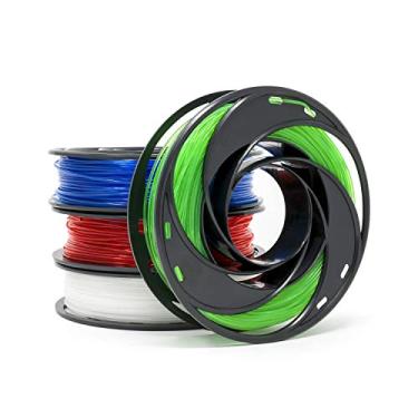 Imagem de Gizmo Dorks Filamento de impressora 3D 3 mm (2,85 mm) 200 g, pacote de 4 amostras de cores - vermelho flexível, azul policarbonato, nylon transparente, verde PETG