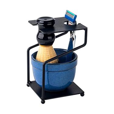 Imagem de dgudgu Kit de escova de barbear e tigela de barbear reto kit de barbear tigela de barbear e conjunto de escova de barbear kit de escova de barbear tigela de creme de barbear caneca e conjunto de pincéis para homens contém copo, escova, suporte de barbear, sabão