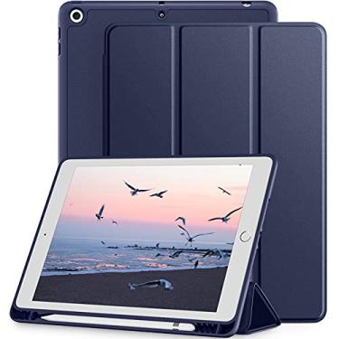 Imagem de Mastten Compatível com iPad 9ª/8ª/7ª geração, capa para iPad de 10,2 polegadas com suporte para lápis, capa traseira com suporte inteligente TPU 2021/2020/2019, despertar/hibernar automaticamente,