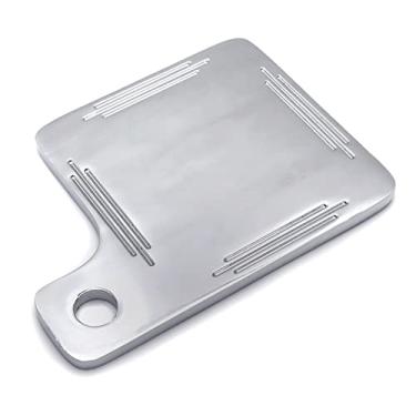 Imagem de HASkulle Placa de licença de renovação de etiqueta de inspeção universal compatível com Harley Davidson Sportster Softail Dyna Electra Glide placa de identificação peças de motocicleta, cromo