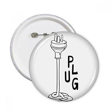 Imagem de Linha de plugue de três furos para desenho manual pinos redondos crachá botão decoração acessório 5 peças