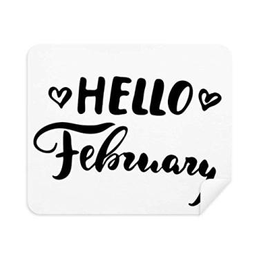 Imagem de DIYthinker Hello February Quote Limpador de tela de pano de limpeza à mão 2 peças de tecido de camurça