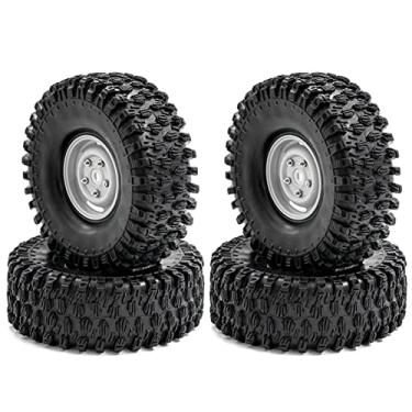 Imagem de Qudai Pneus de borracha de esteira RC Pneus de carro RC com substituição de jantes para 1/10 TRX-4 Axial SCX10 90046 90047 CC10 RC Car