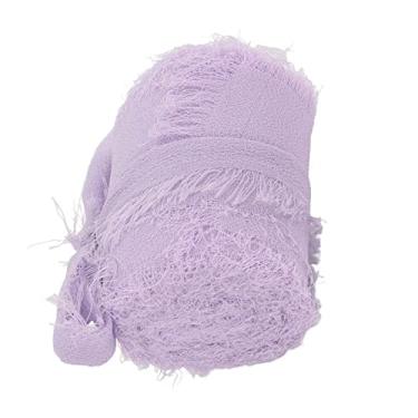Imagem de Fita de Chiffon 5,5 Jardas Textura de Poliéster Cílios Fita Decorativa Estilo Rústico Prático para Decoração de buquê de Convite (Roxo HM2231604)
