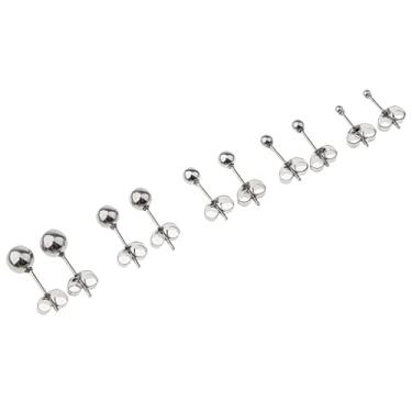 Imagem de Colaxi 5 pares de brincos de aço inoxidável unissex, não disponível