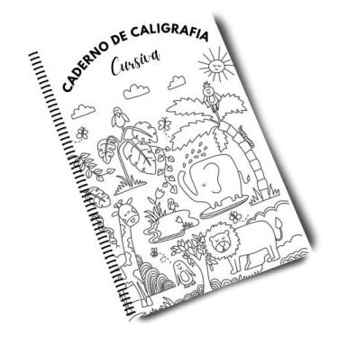 Imagem de Caderno De Caligrafia Cursiva E Numerais Infantil - Impressões Papalég