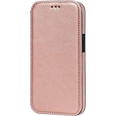 Imagem de MAALYA Capa carteira para iPhone 13/13 Mini/13 Pro/13 Pro Max, capa carteira flip de luxo com suporte de cartão, com suporte de cartão magnético (cor: rosa, tamanho: 13pro 6,1 polegadas)