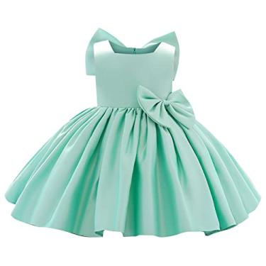 Imagem de Vestido infantil para meninas vestido de princesa para bebê de um ano vestido de bebê aniversário piano crianças festa de dança (verde, 1-2 anos)
