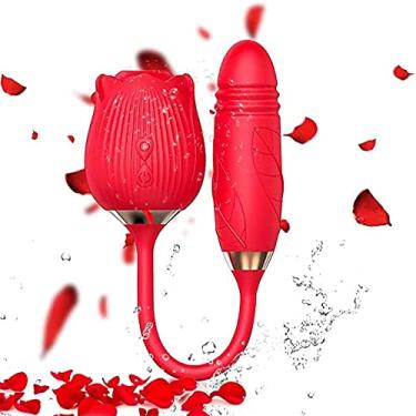 Imagem de Vibrador Sugador Sugador Clitóris de Vibração e Sucção Estimulador Clitóris e Ponto G para Mulheres Desenho de Flores de 10 Vibração 10 Sucção Modos Ovo Vibratório Portátil e Discreto