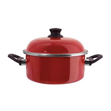 Imagem de Caçarola c/Alças 24 Esmaltada Vermelha - 3500 ml - Ewel