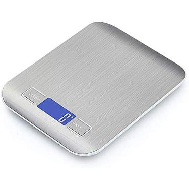 Imagem de balanças de cozinha digitais, balança de cozinha eletrônica pesando design fino para display lcd doméstico 5kg / 1g