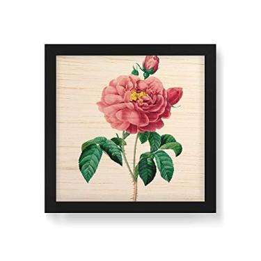 Imagem de Arte Maníacos Quadro Decorativo em Madeira Camélia Rosa - 30x30cm (Moldura caixa em laca preta)