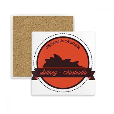 Imagem de Austrália Landmark Sydney Opera House Quadrado Porta-copos Porta-copos Porta-copos Pedra isolante