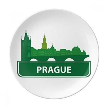 Imagem de Praga República Tcheca Prato Decorativo de Porcelana Salver Prato de Jantar