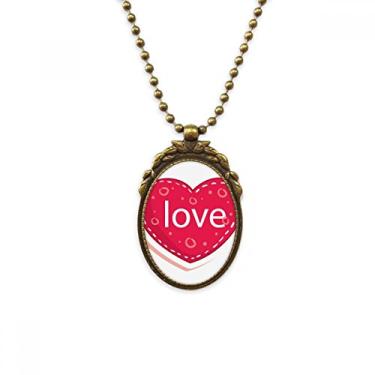 Imagem de Colar de coração rosa do dia dos namorados com pingente de contas vintage