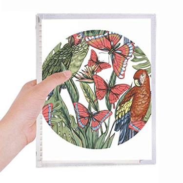 Imagem de Caderno de flores com folhas brancas de pássaro borboleta folha solta diário recarregável artigos de papelaria