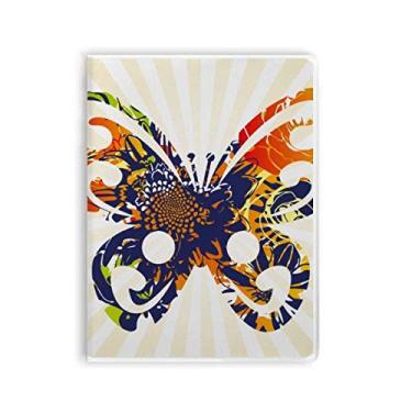 Imagem de Caderno de flores em borboleta, Art Deco, moderno, capa de chiclete, diário de capa macia