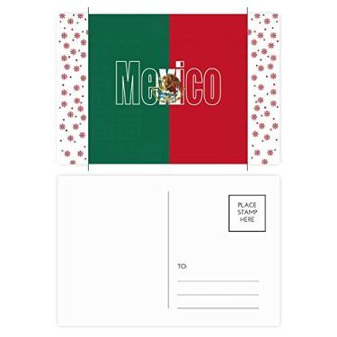 Imagem de Cartão postal de Natal com nome da bandeira do país do México