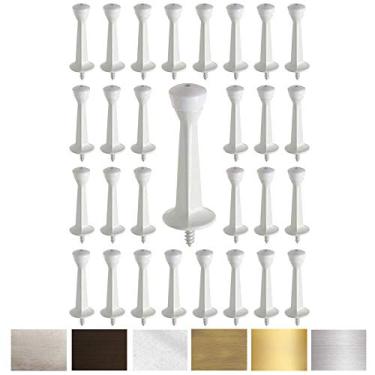 Imagem de Batente de porta Liberty Premium de metal sólido rígido batente de porta escovado 3" (branco sólido, pacote de 24)