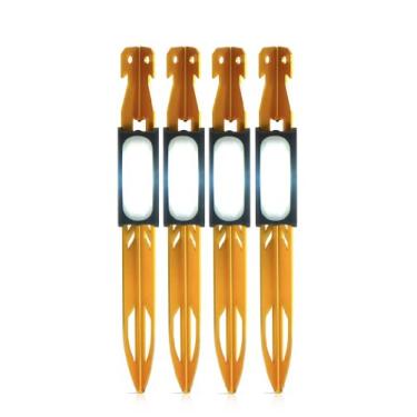 Imagem de UCO Estaca de barraca StakeLight com luz LED e estroboscópio de emergência (pacote com 4), amarela