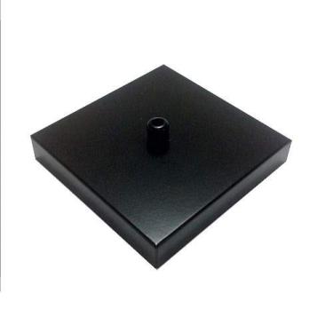 Imagem de Kit 3 Canopla Lustre Pendente Quad 12x12x2 cm, Vivare Iluminação, Canopla Quadrada1005/3 PR, Preto, Pequena