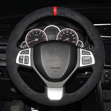 Imagem de TTOILS Capa de trança de volante de carro de couro de camurça, para Suzuki Swift Sport 2012 2013-2017 Vitara S 2016-2019 Acessórios interiores