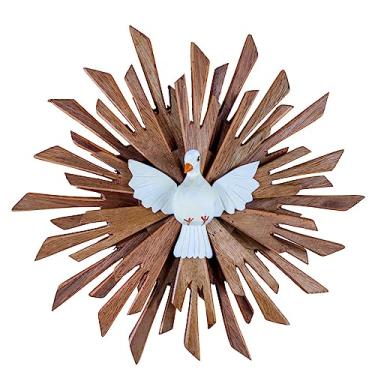 Imagem de Escultura Divino Espirito Santo Pintado A Mão Artesanal