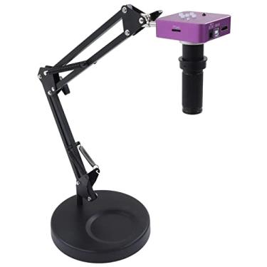Imagem de câmera de microscópio industrial, interface padrão de chassi redondo suporte ajustável câmera de microscópio industrial conveniente 100-240v para observação (# 1)