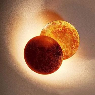 Imagem de Luminária De Parede, Lâmpada De LED Retrô Solar Eclipse Galeria De Luz De Parede Montada Na Parede Sala De Estar Quarto Lâmpada De Luz Da Lua 350 ° Rotativa Lâmpada De Leitura,Cobre,Constructive23