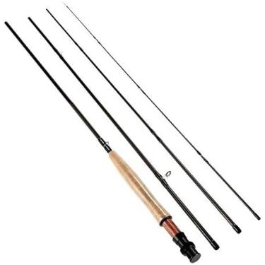 Imagem de Vara De Pesca Com Mosca De Alto Desempenho 4 Peças De Ação Rápida IM8 Fibra De Carbono Com Mosca Vara De Pesca Para Pesca Em Água Doce-preto. Vara De Pesca E Molinete Giratório,Preto,Pleasant63