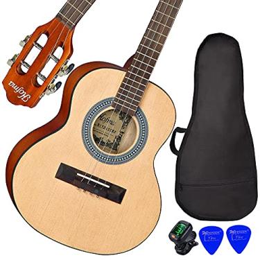 Imagem de Kit Cavaco Hofma Acústico HCV30 Natural Fosco Com Acessórios