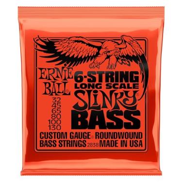 Imagem de Cordas para baixo Ernie Ball Slinky Long Scale P02838, revestimento de níquel, calibre 32-130