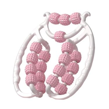 Imagem de Amagogo 20 rodas relaxam rolo de massagem, pontos de pressão braçadeira de rolo de massagem de perna, rolo de perna para tênis de braço, cotovelo, rosa