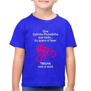 Imagem de Camiseta Algodão Infantil Trilha Com O Vovô (Moto Rosa) - Foca Na Moda