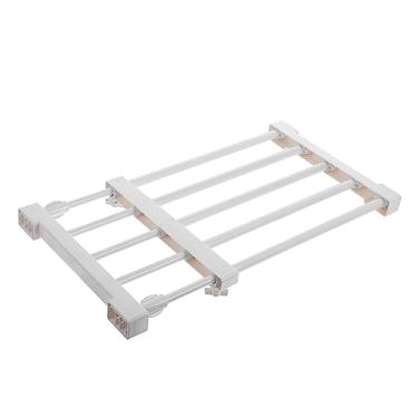 Imagem de GARVALON 1 peça Guarda-roupa em camadas divisória prateleiras de armário montado na parede poupador de espaço em camadas separador armário prateleira ajustável prateleira de armário branco sem unhas abs produtos domésticos