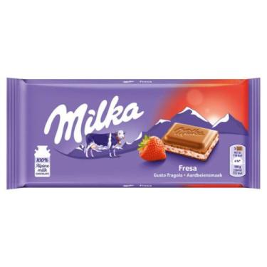 Imagem de Tablete De Chocolate Recheio Morango 100G - Milka