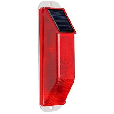 Imagem de HEGPSEEK Luz solar de advertência estroboscópica solar de LED piscando, construção de barricada de segurança, placa de segurança de trânsito flash, luz de sinalização automática do veículo - liga automaticamente (vermelho)