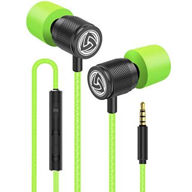 Imagem de LUDOS Fones de ouvido intra-auriculares ultra com fio, 5 anos de garantia, fones de ouvido com microfone, fones de ouvido com isolamento de ruído, espuma de memória para iPhone, Samsung, estudantes