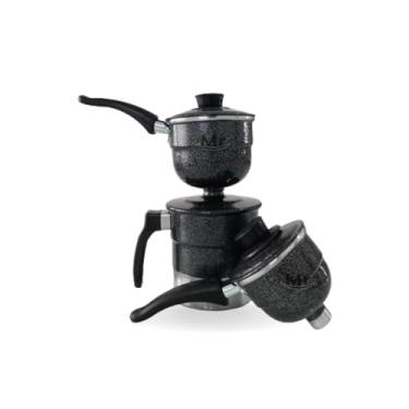 Imagem de Cuscuzeira Individual Prática Nordestina Duas Medidas Tetinha Peitinho de Moça 2 em 1 Alumínio Resistente Inmetro (Craquelado)