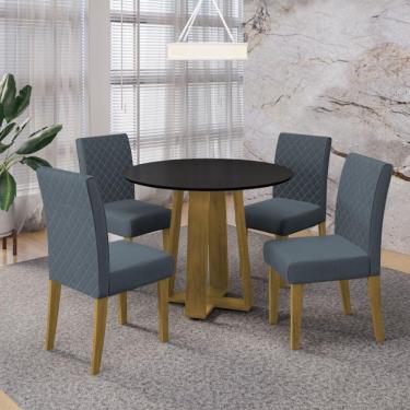 Imagem de Mesa de Jantar Granada Redonda com 4 Cadeiras Dobuê Movelaria