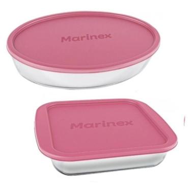 Imagem de Conjunto Assadeiras De Vidro Marinex  Com Tampa 02 Peças